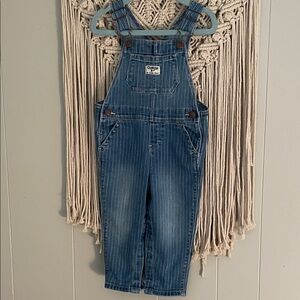 OshKosh B'gosh Blue Pinstripe Denim Overalls